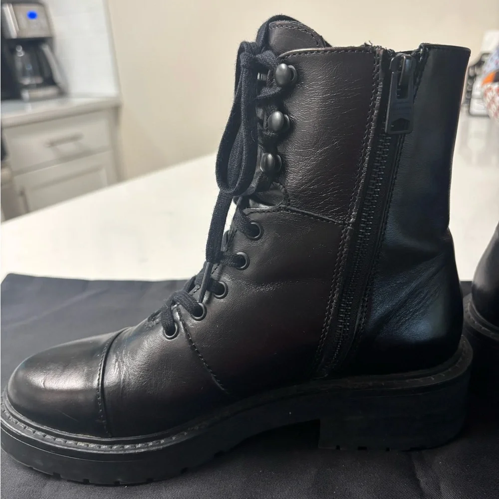 Black Leather Ankle Boots - Picture 13 of 15